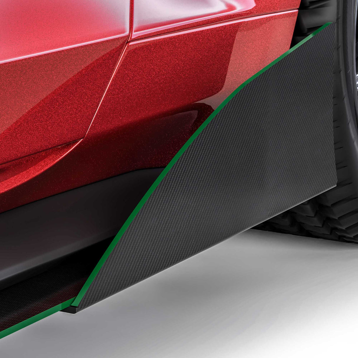 2015-2025 Ford Mustang VZR1 Style Side Skirt Splitters - Vicrez