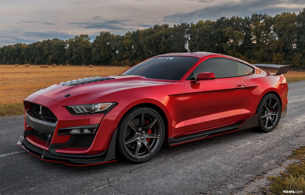 2015-2023 Ford Mustang GT500 Style Side Skirts Rocker Panels - Vicrez