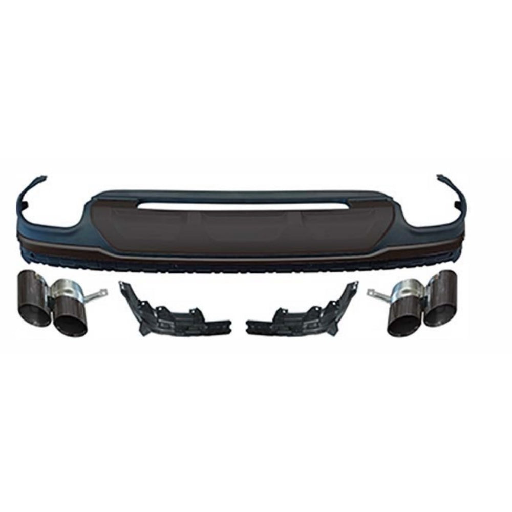 2020-2023 Audi Q7 SQ7 Style Rear Diffuser with Black Tips - Vicrez