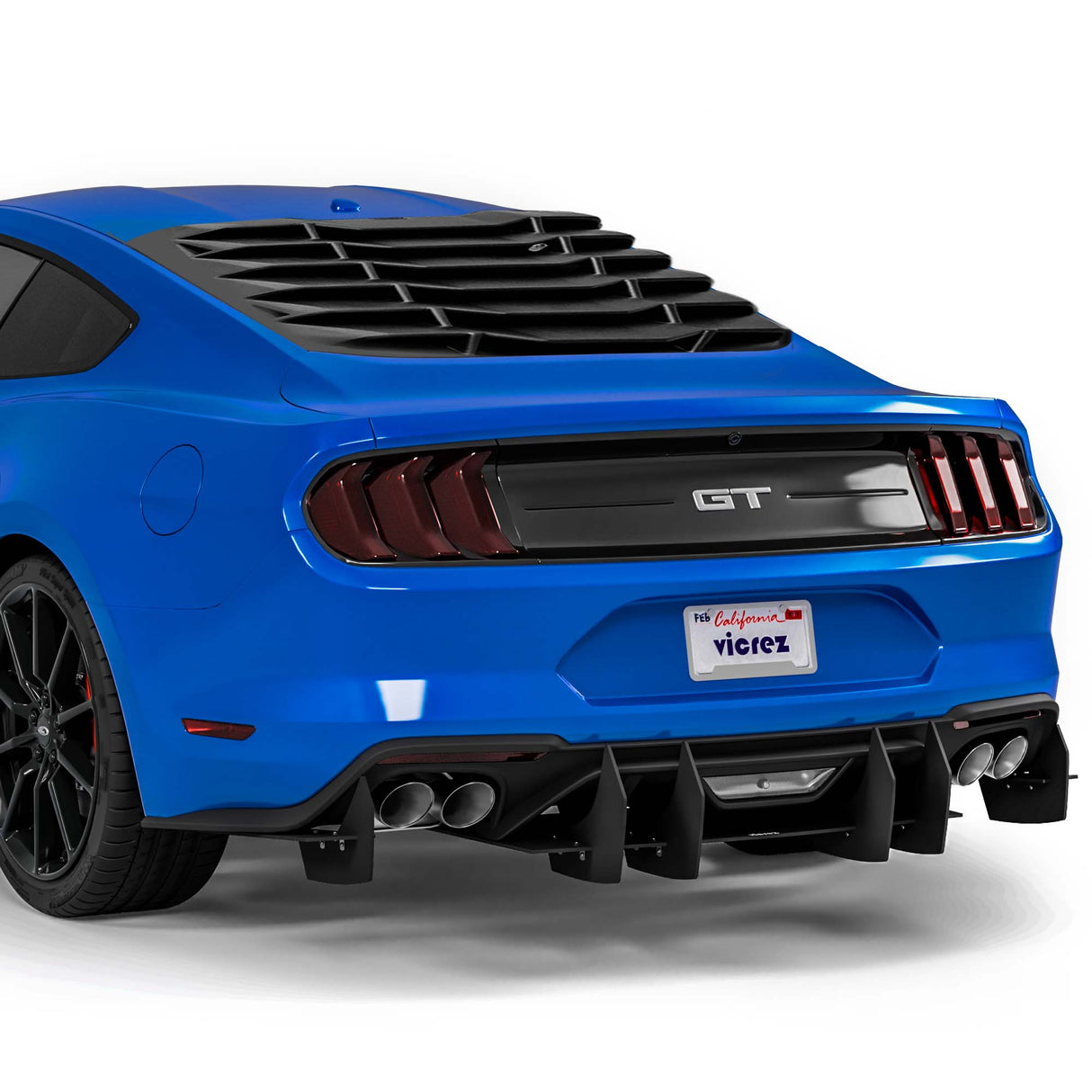 2015-2023 Ford Mustang V2R Style Rear Window Louvers - Vicrez