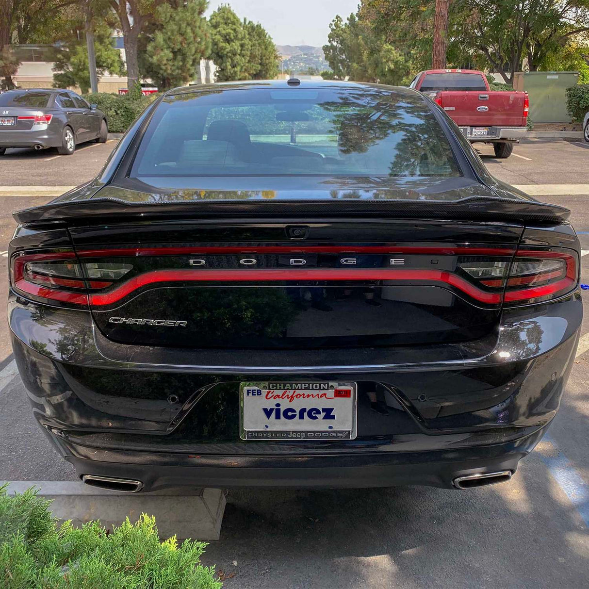 2015-2023 Dodge Charger SRT Style Rear Wing Spoiler - Vicrez Carbon Fiber