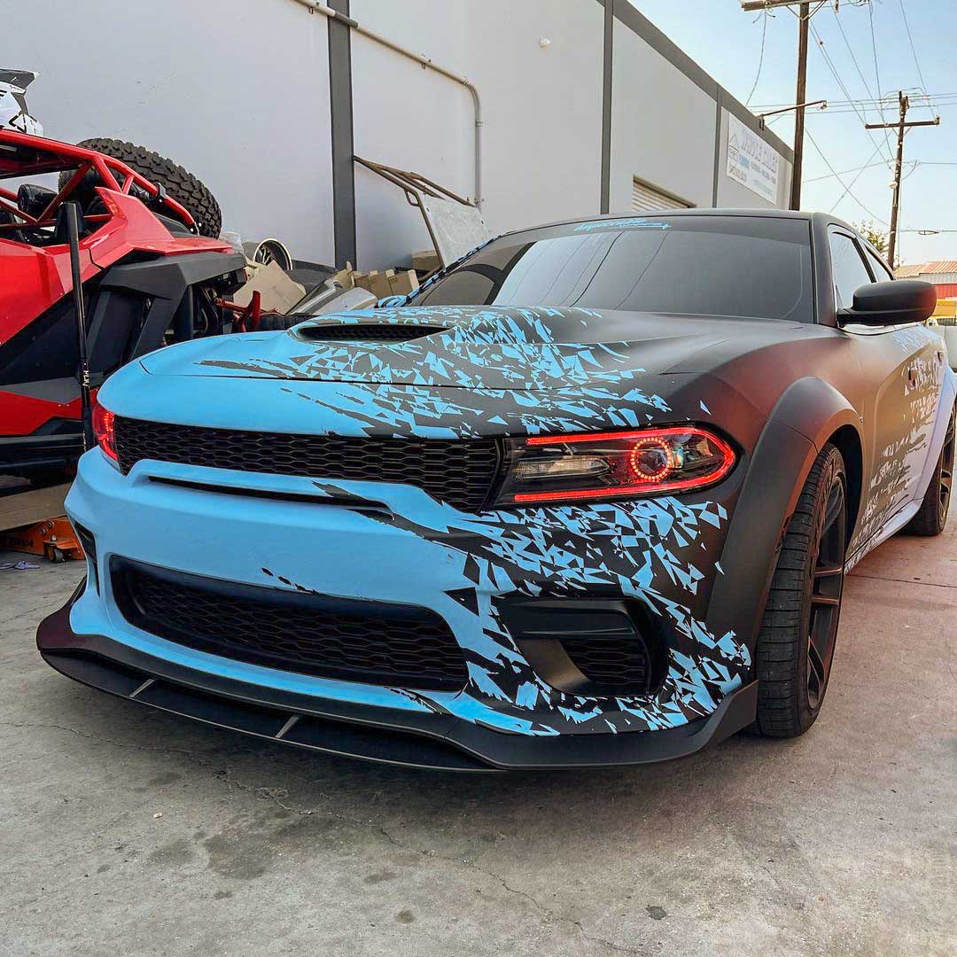2015-2023 Dodge Charger Hellcat Style Hood w/ Air Vent Scoop - Vicrez