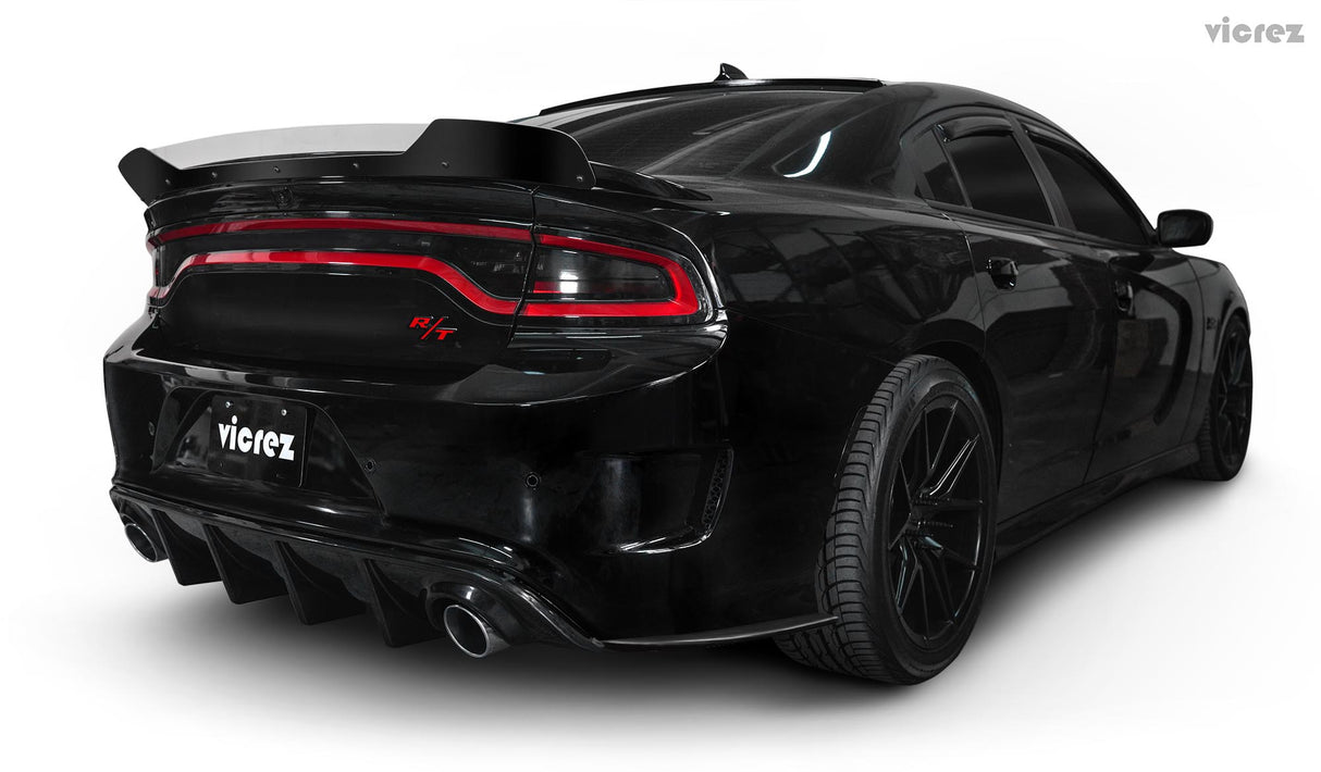 2015-2023 Dodge Charger V3R Style Rear Side Bumper Splitters - Vicrez