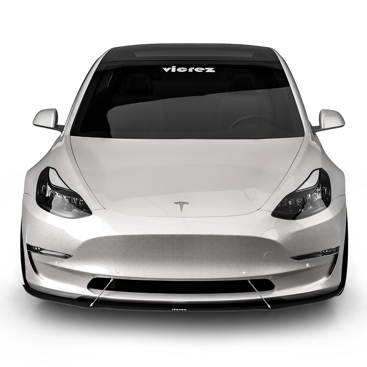 2017-2021 Tesla Model 3 VR1 Style Front Splitter - Vicrez