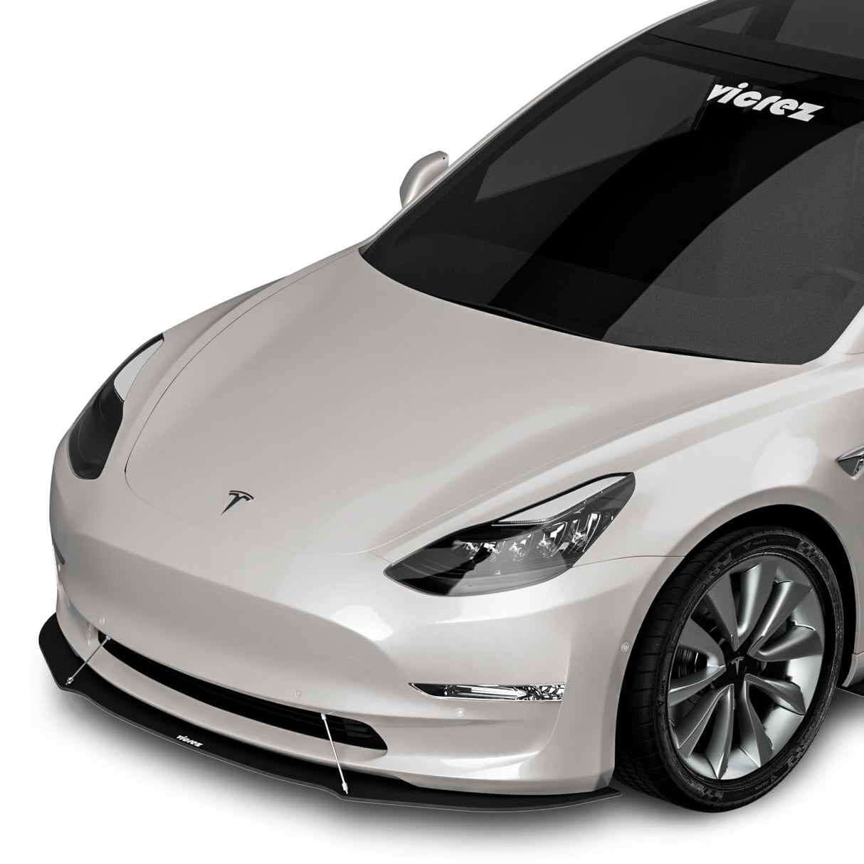 2017-2021 Tesla Model 3 VR1 Style Front Splitter - Vicrez