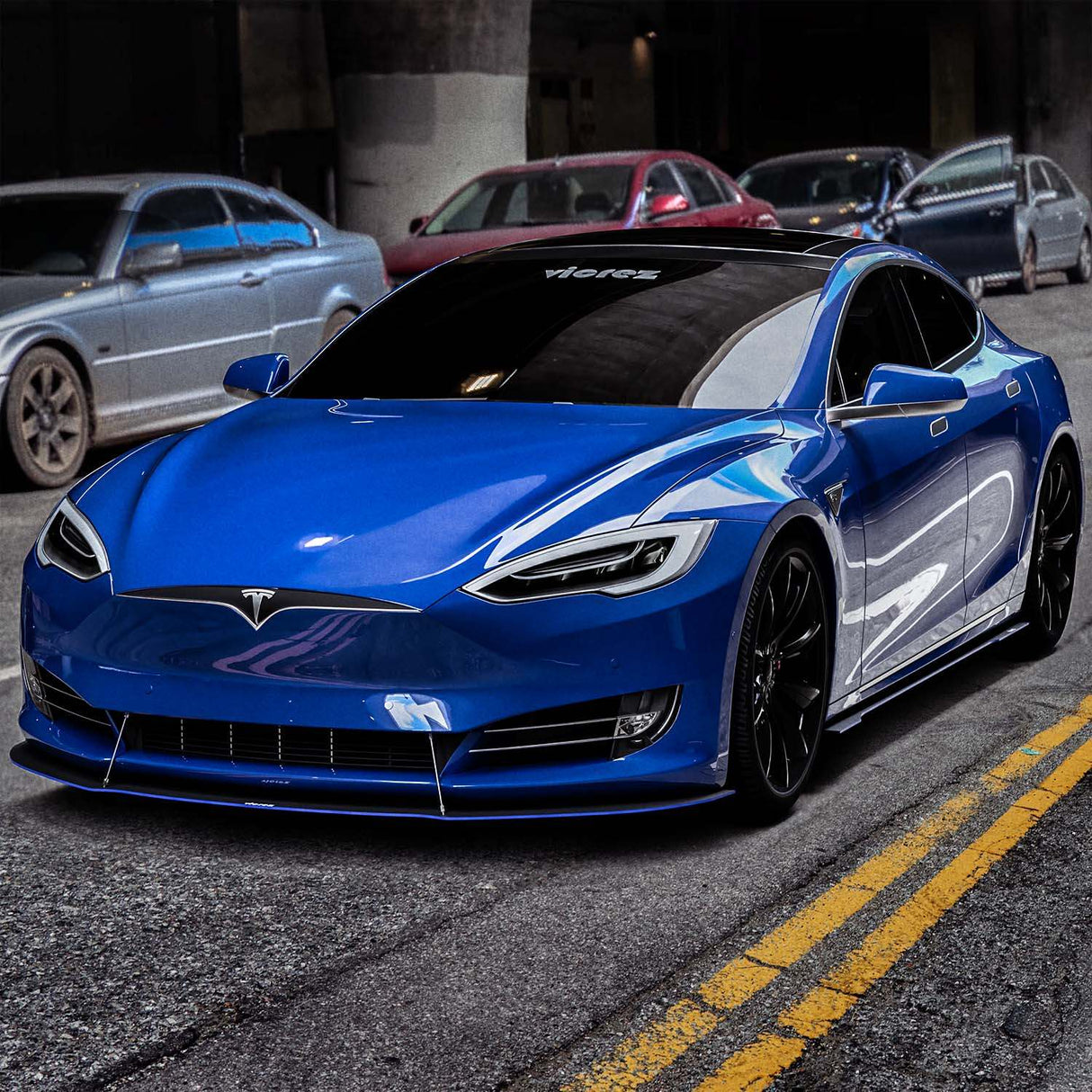 2015-2023 Tesla Model S VR1 Style Front Splitter - Vicrez