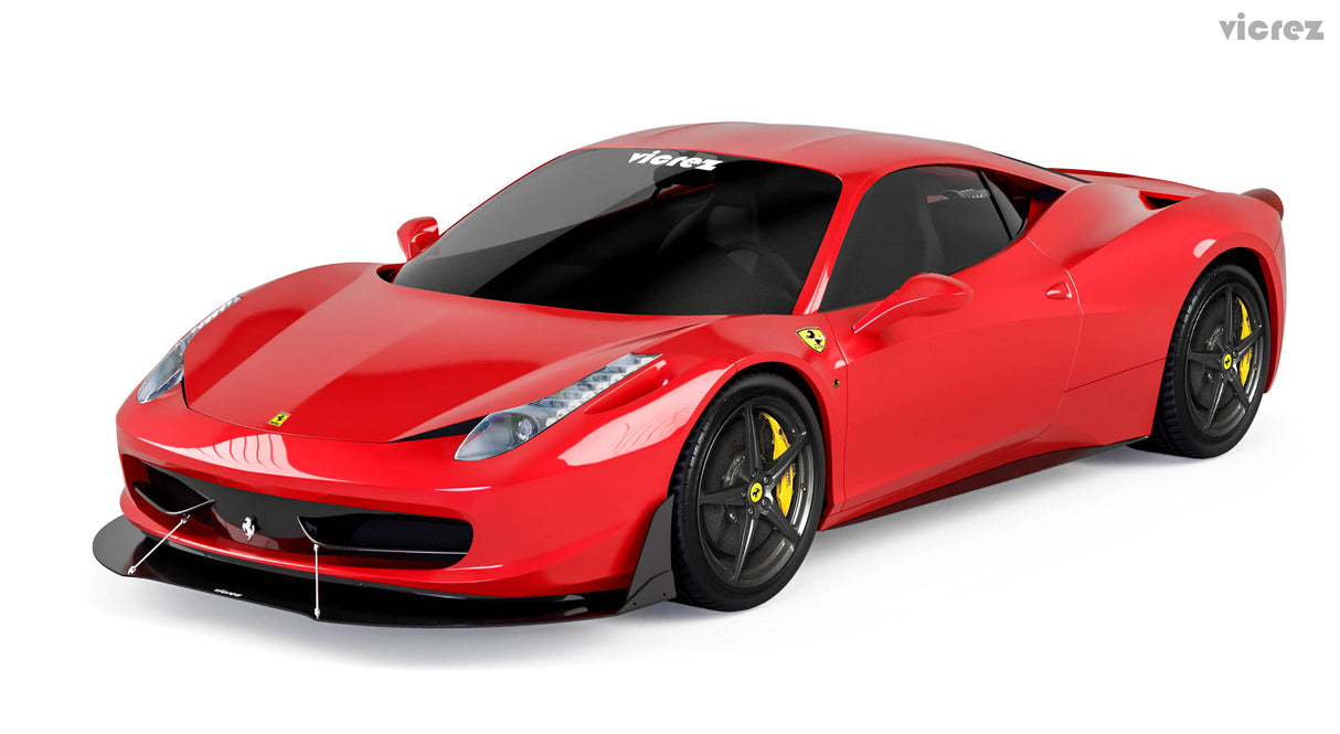 2009-2015 Ferrari 458 Front Bumper Lip Splitter - Vicrez