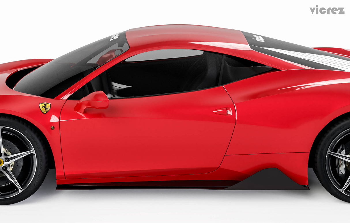 2009-2015 Ferrari 458 VZ Style Side Skirt Splitters - Vicrez