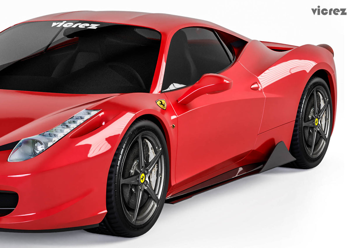 2009-2015 Ferrari 458 VZ Style Side Skirt Splitters - Vicrez