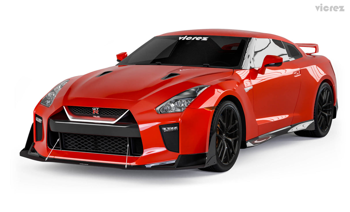 2017-2021 Nissan GTR VZ3 Style Front Bumper Lip Splitter - Vicrez