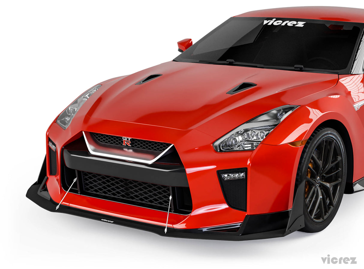 2017-2021 Nissan GTR VZ3 Style Front Bumper Lip Splitter - Vicrez
