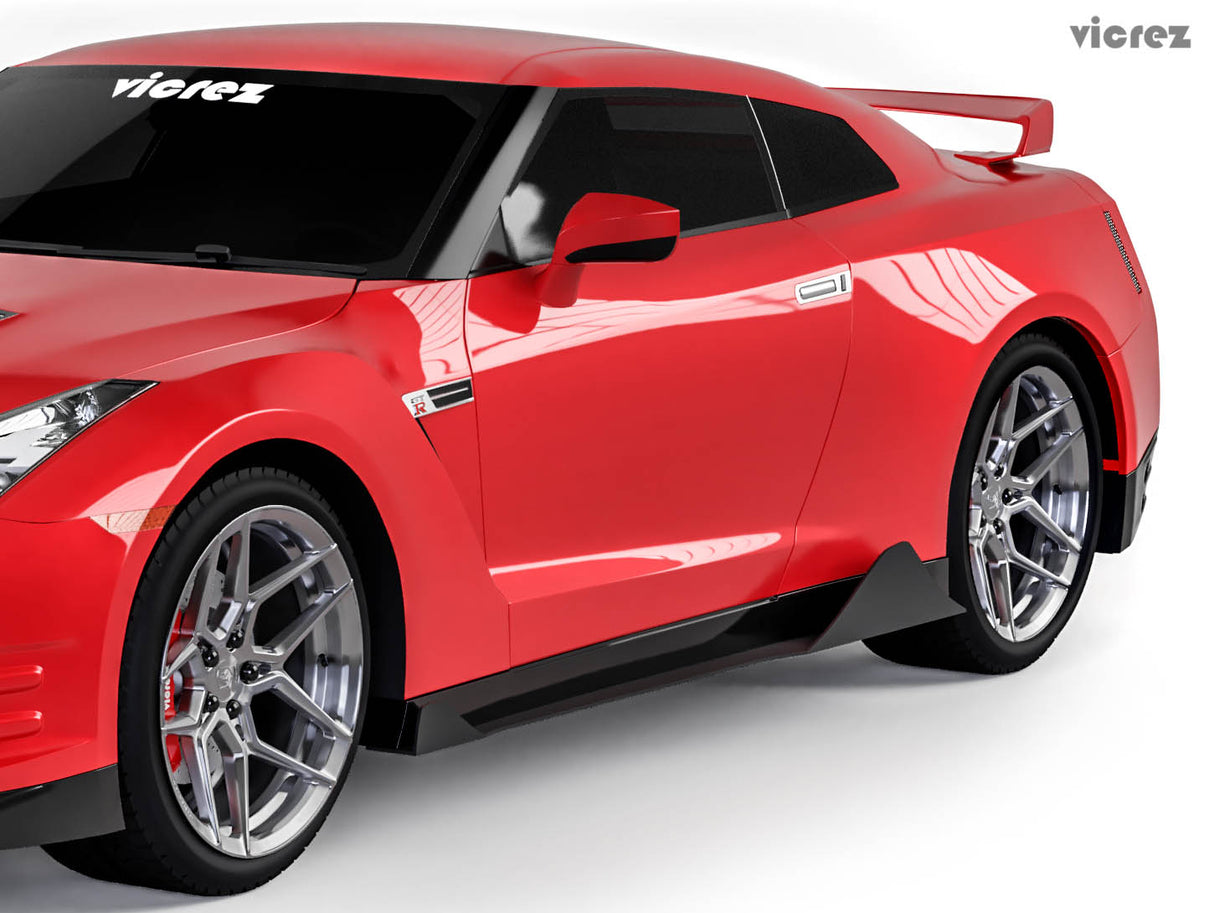 2007-2021 Nissan GTR VZ3 Style Side Skirt Splitters - Vicrez