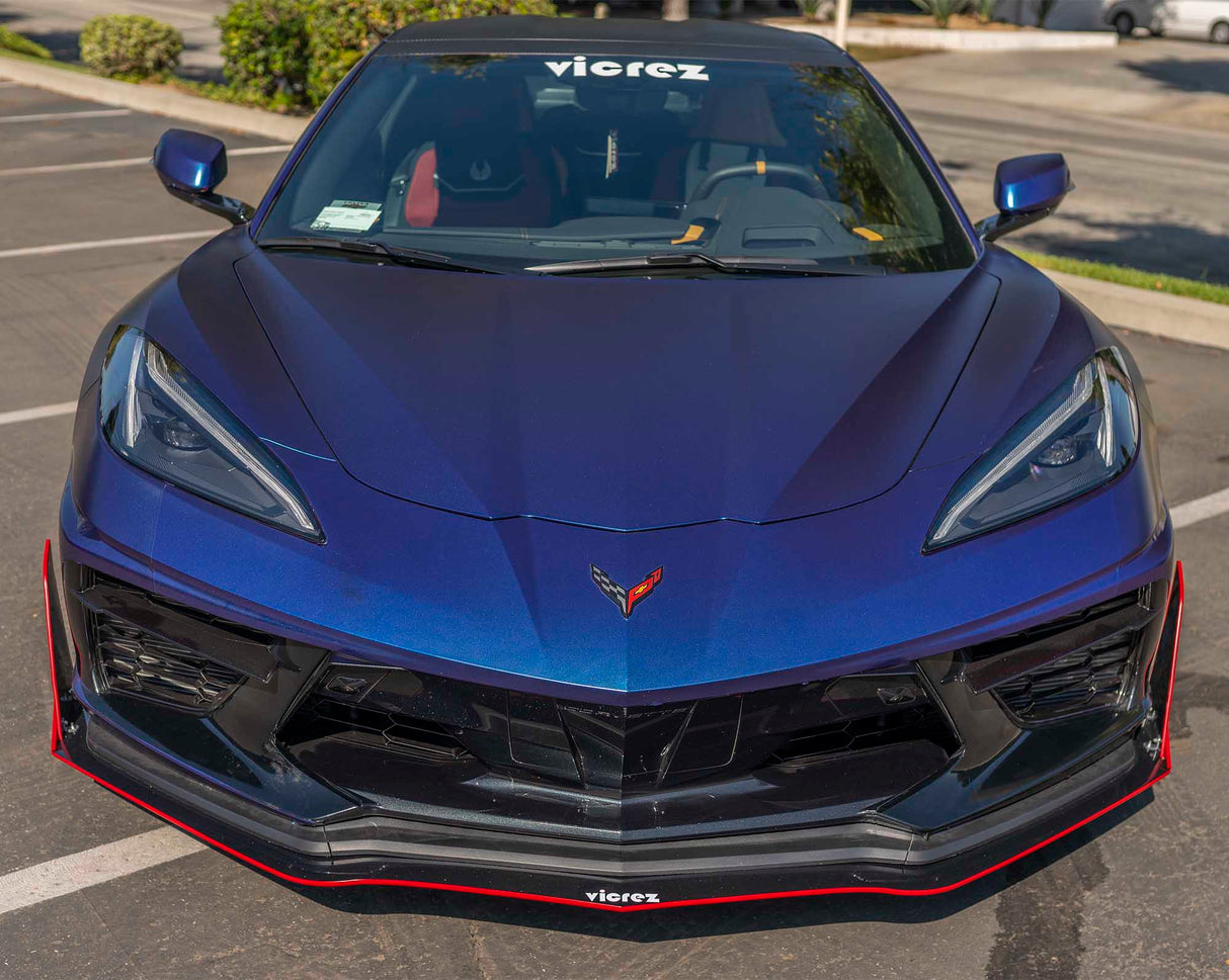 2020-2026 Chevrolet Corvette C8 VZR1 Style Front Bumper Lip Splitter - Vicrez