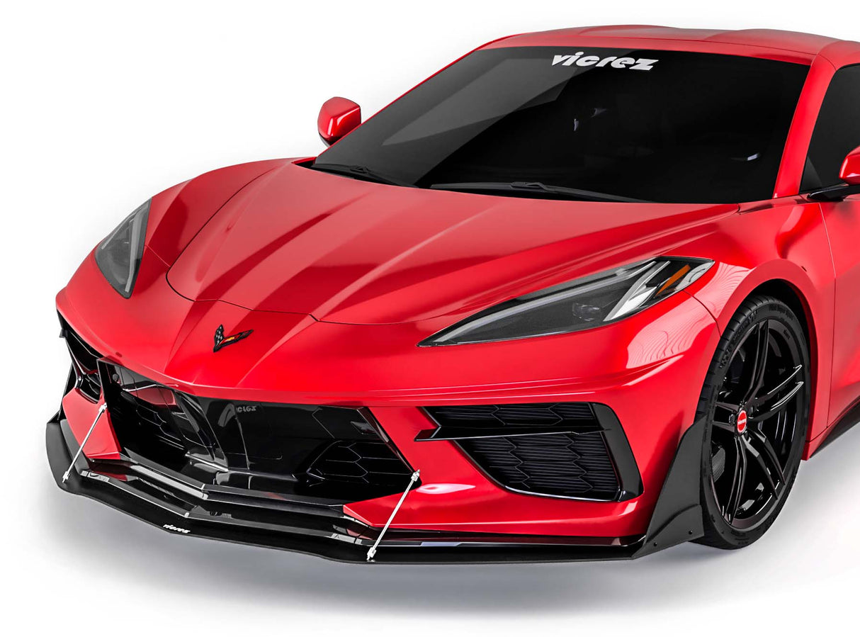 2020-2026 Chevrolet Corvette C8 VZR1 Style Front Bumper Lip Splitter - Vicrez