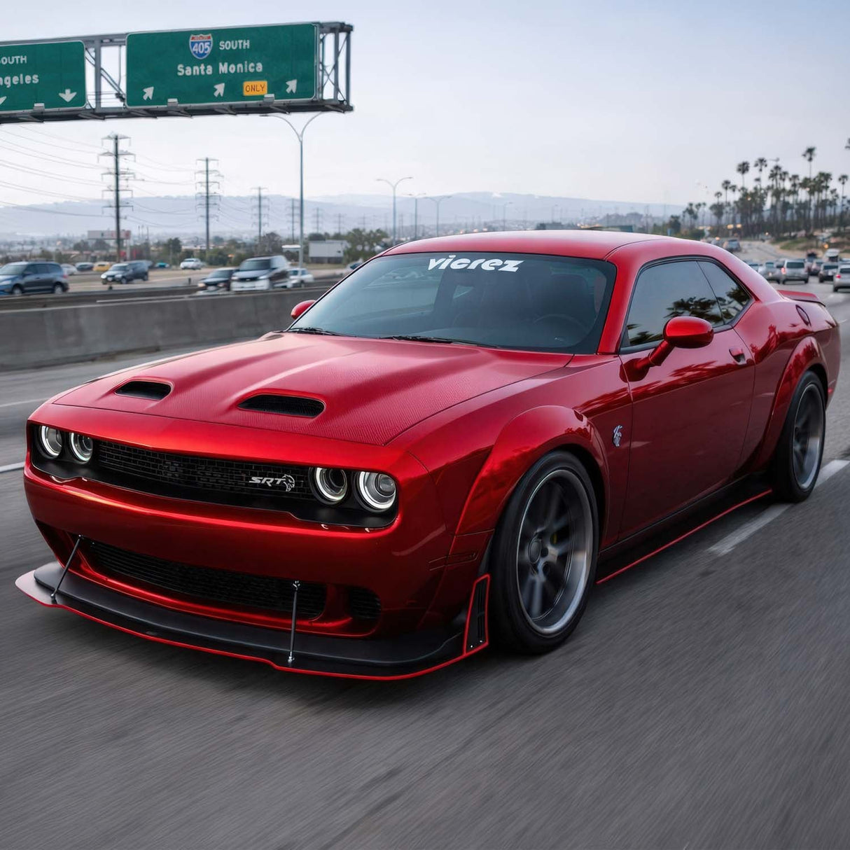 2015-2023 Dodge Challenger Widebody Look Front Bumper Lip Splitter - Vicrez