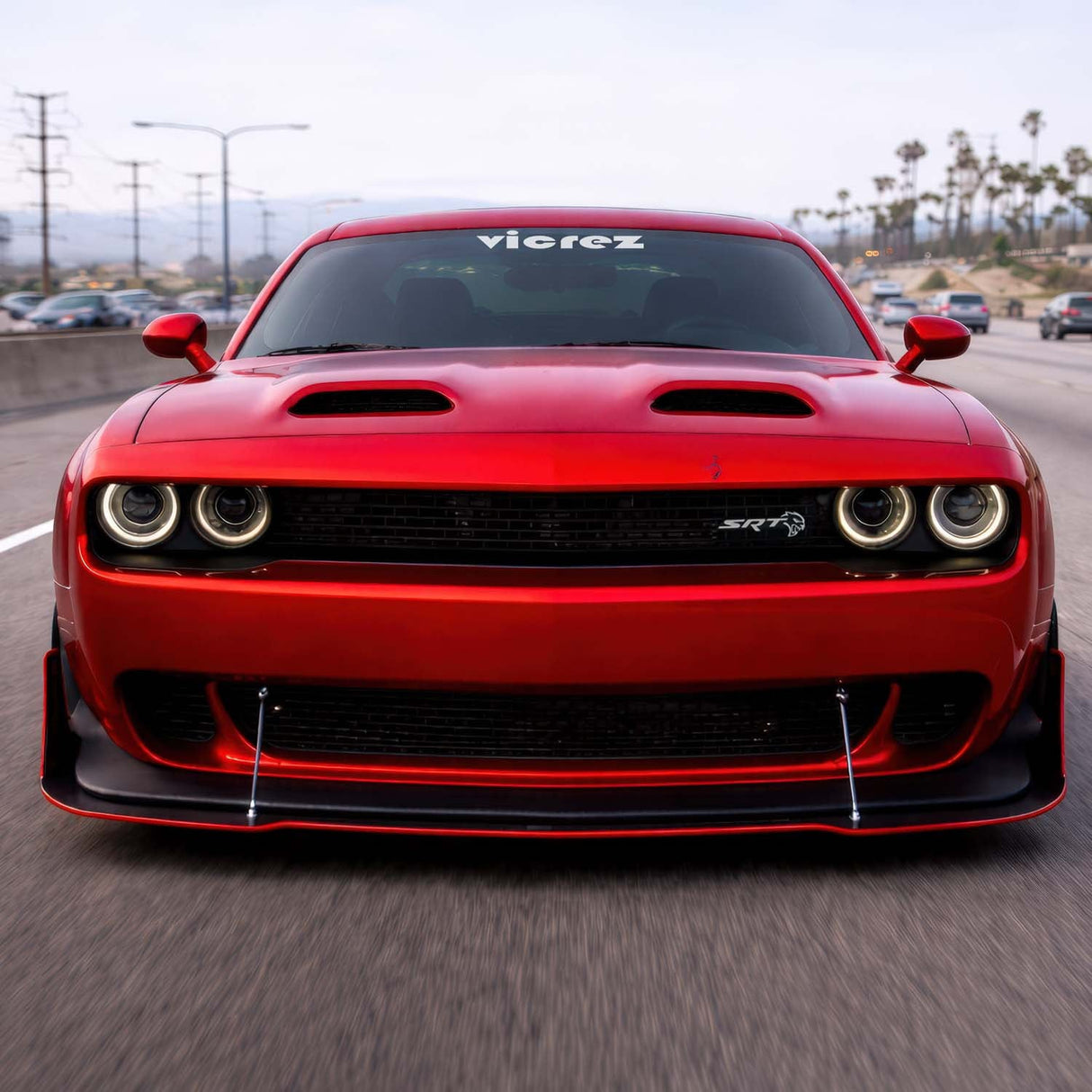 2015-2023 Dodge Challenger Widebody Look Front Bumper Lip Splitter - Vicrez
