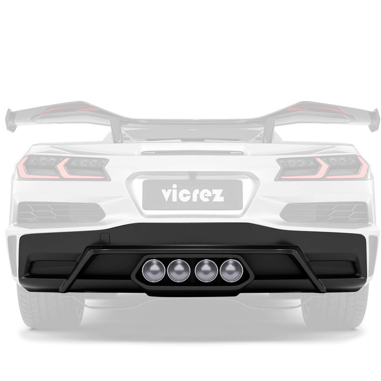 2020-2026 Chevrolet C8 Z06 Style Rear Diffuser with Pipe - Vicrez