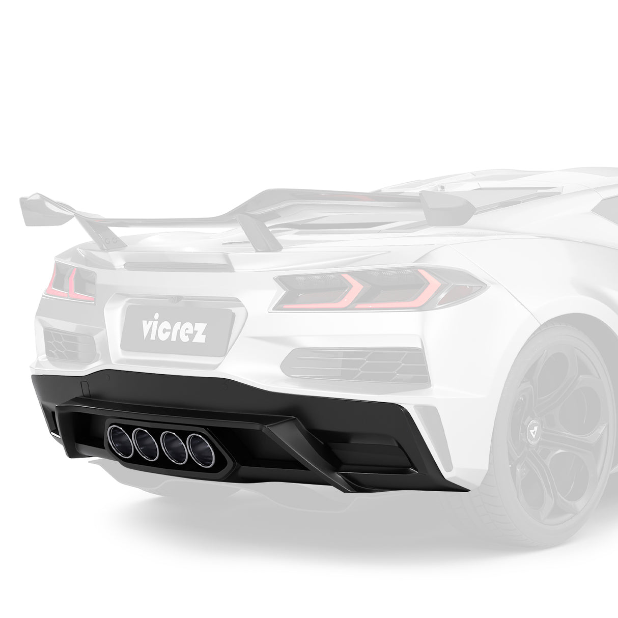 2020-2026 Chevrolet C8 Z06 Style Rear Diffuser with Pipe - Vicrez