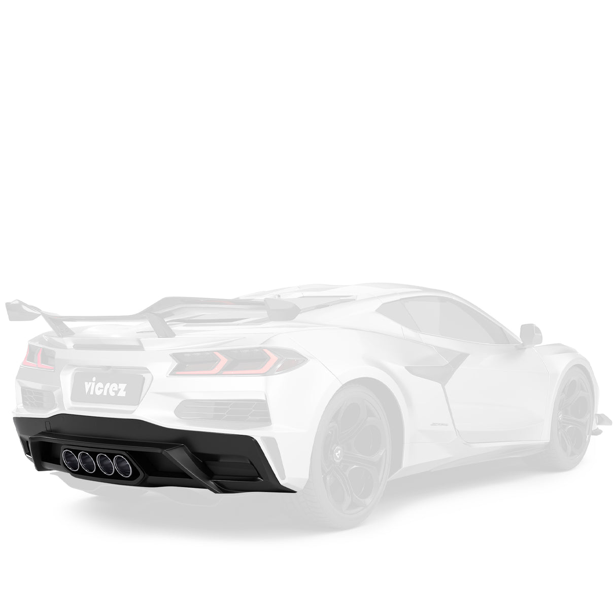 2020-2026 Chevrolet C8 Z06 Style Rear Diffuser with Pipe - Vicrez