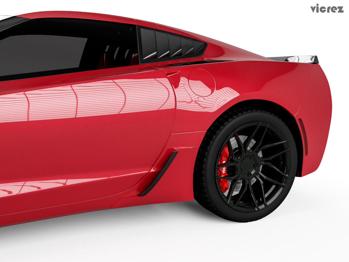 2014-2019 Corvette C7 Z06 Style Rear Rocker Brake Scoop Vents - Vicrez