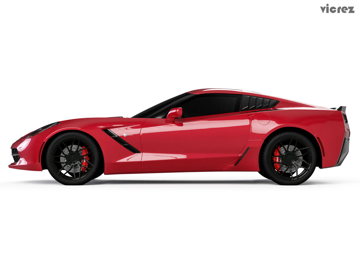2014-2019 Corvette C7 Z06 Style Rear Rocker Brake Scoop Vents - Vicrez