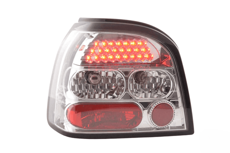 Volkswagen Golf 3 1HXO Chrome Clear LED Taillights Set (1992 - 1997) - K2 Industries