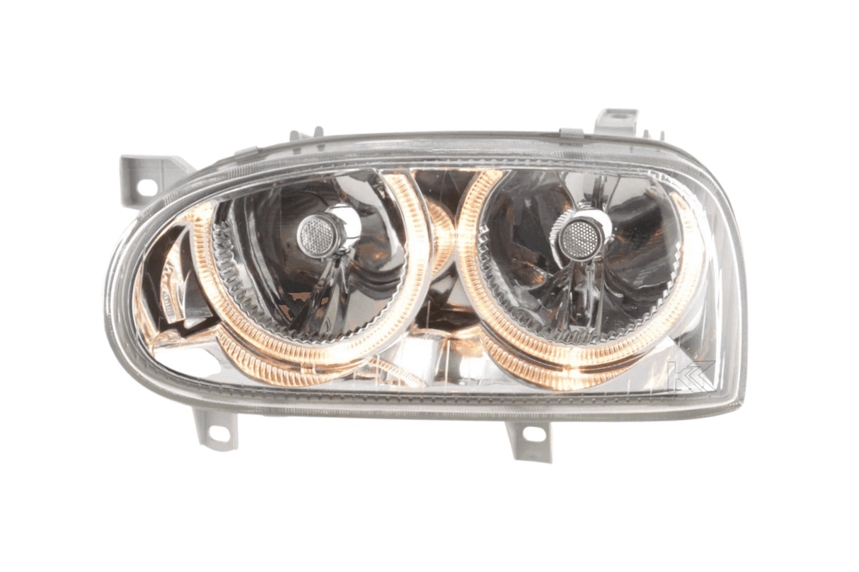 Volkswagen Golf 3 Type 1 HXO, 1 EXO Chrome Angel Eye Headlights (1991-1997) - K2 Industries