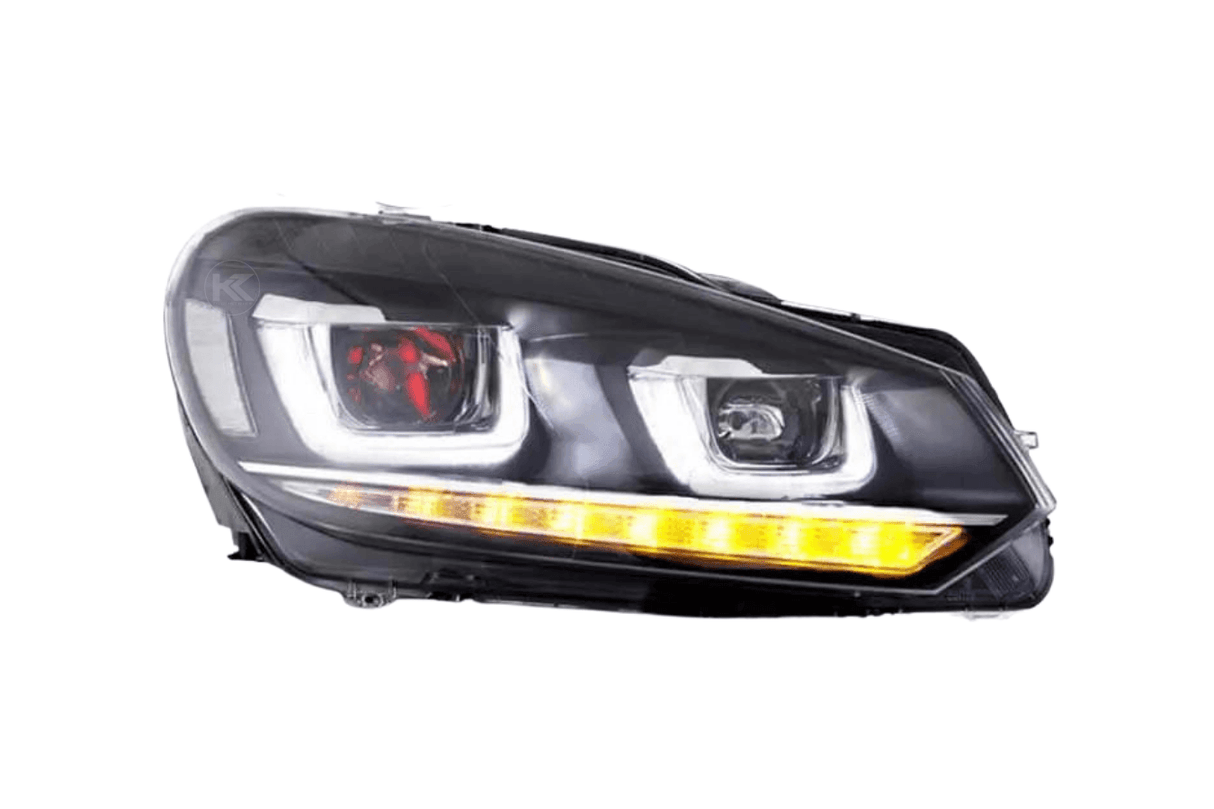 Volkswagen Golf 6 MK6 Black Demon Eyes Projector Headlight (2008 - 2014) - K2 Industries