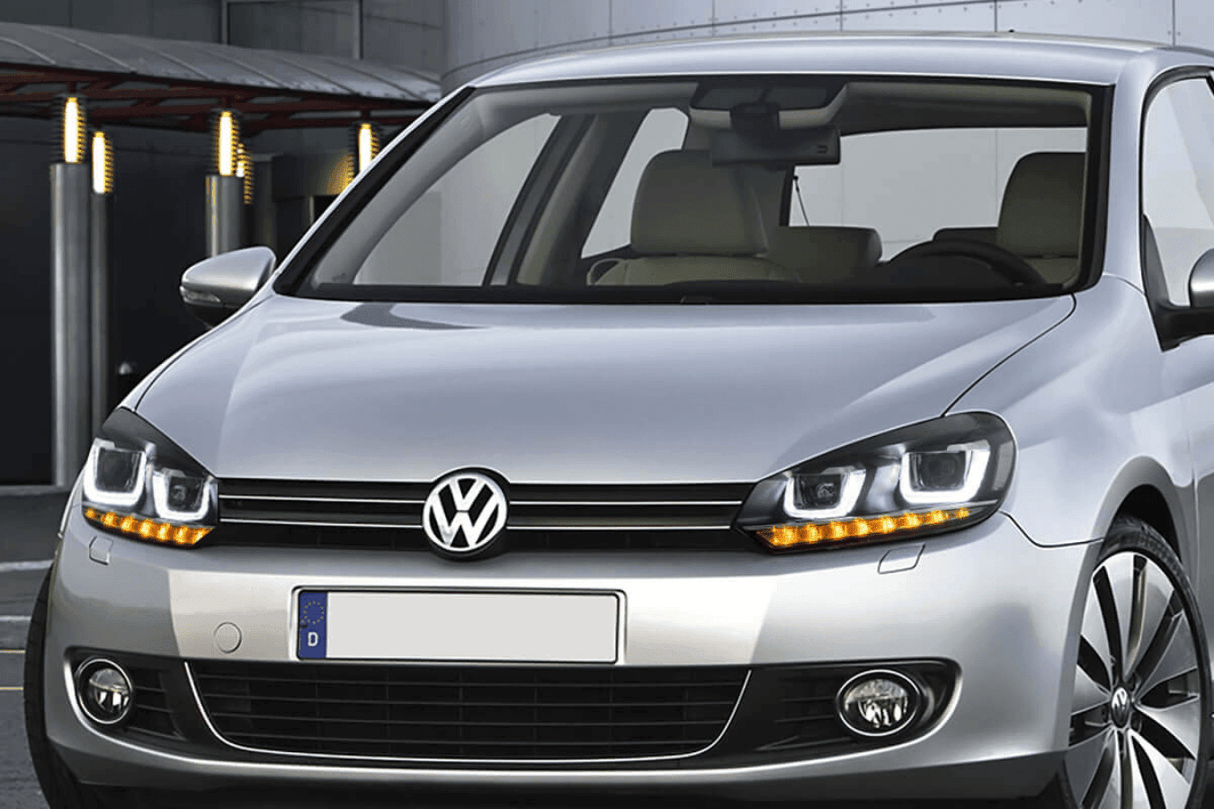 Volkswagen Golf 6 MK6 Black Demon Eyes Projector Headlight (2008 - 2014) - K2 Industries