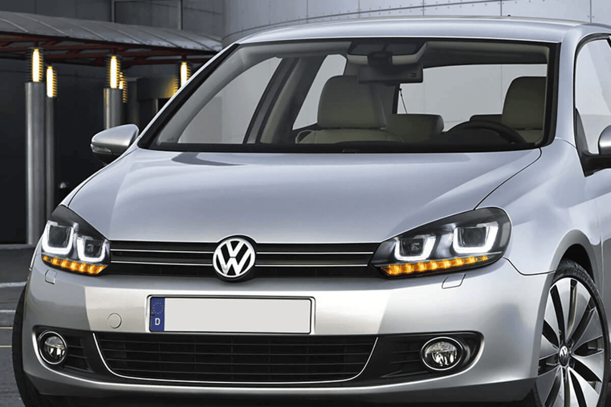 Volkswagen Golf 6 MK6 Black Demon Eyes Projector Headlight (2008 - 2014) - K2 Industries