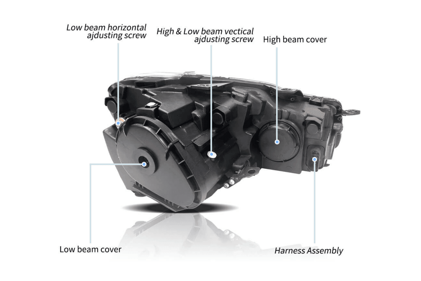 Volkswagen Golf 6 MK6 Black Demon Eyes Projector Headlight (2008 - 2014) - K2 Industries