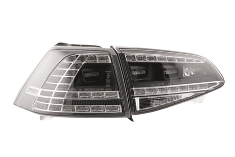 Volkswagen MK7 Golf/GTI/R - Clear/Black LED Tail Lights for Halogen Models (2012-2017) - K2 Industries