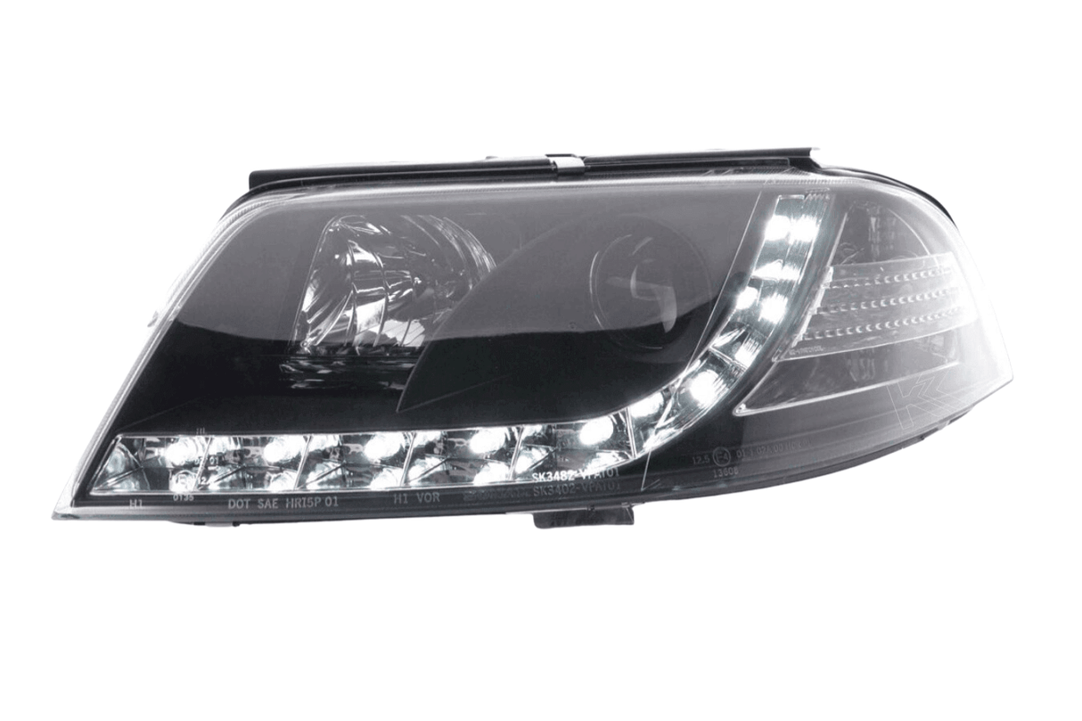 Volkswagen Passat (B5 / 3BG) Black LED Headlights with Daytime Running Lights (2000 - 2005) - K2 Industries