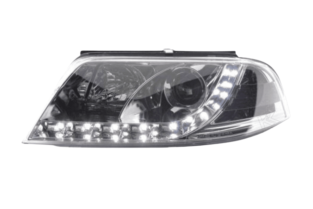 Volkswagen Passat (B5 / 3BG) Chrome LED Headlights with Daytime Running Lights (2000 - 2005) - K2 Industries
