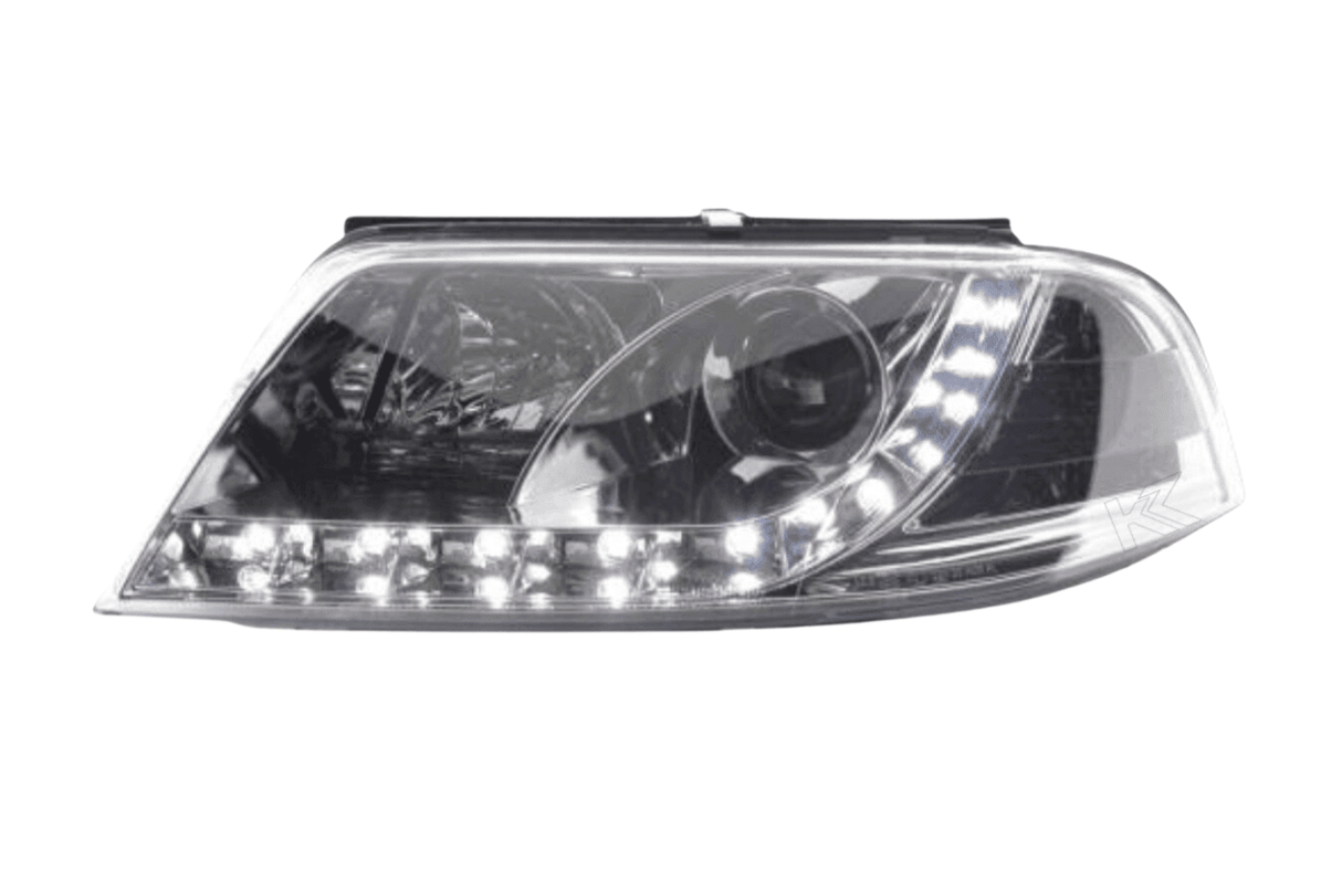 Volkswagen Passat (B5 / 3BG) Chrome LED Headlights with Daytime Running Lights (2000 - 2005) - K2 Industries