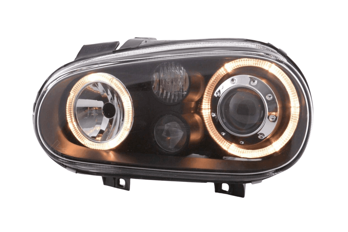 VW Golf 4 (1J) OE+ Black Angel Eyes Headlights- (1998-2003) - K2 Industries