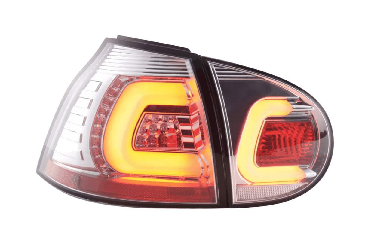 VW Golf 5 Mk5 Chrome Clear LED Tail Lights (2003-2008) - K2 Industries