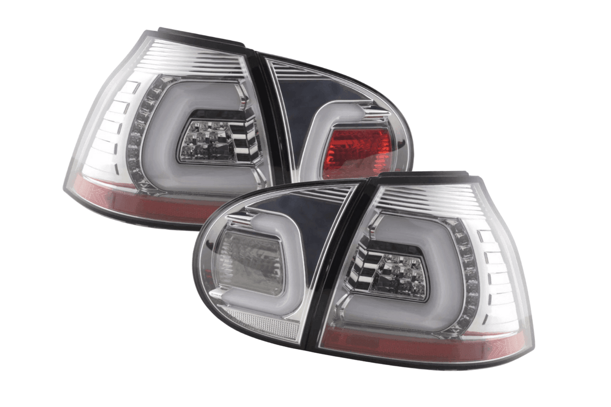VW Golf 5 Mk5 Chrome Clear LED Tail Lights (2003-2008) - K2 Industries