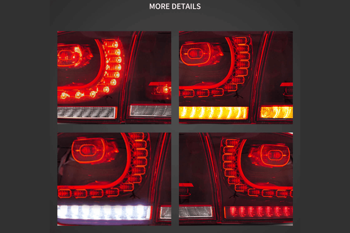 VW Golf 6th Gen Mk6 Hatchback LED Tail Lights (2008 - 2014) - K2 Industries