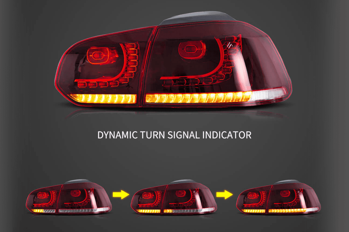 VW Golf 6th Gen Mk6 Hatchback LED Tail Lights (2008 - 2014) - K2 Industries