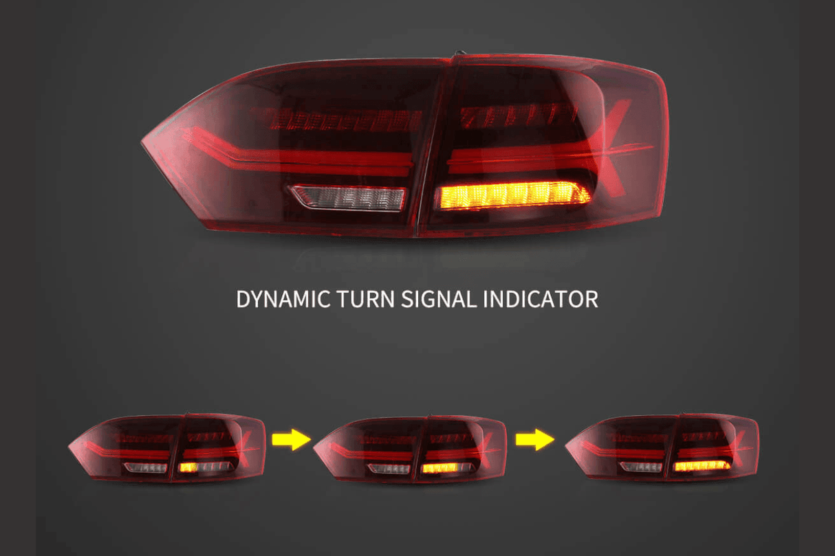VW Jetta/Sagitar 6th Gen (A6) LED Tail Lights 2011-2014 - K2 Industries
