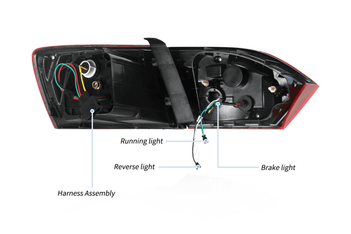 VW Jetta/Sagitar 6th Gen (A6) LED Tail Lights 2011-2014 - K2 Industries
