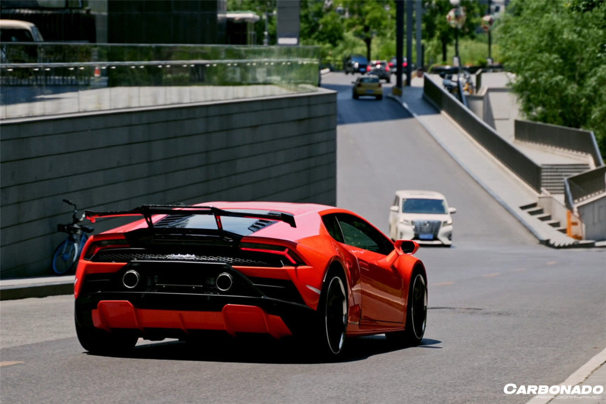 2015-2025 Lamborghini Huracan LP610 LP580 EVO Tecnica OD Style Carbon Fiber Trunk Spoiler Wing with Base