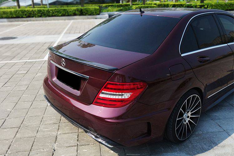2008-2014 Mercedes Benz W204 C Class C63 AMG Sedan OE Style Carbon Fiber Trunk Spoiler