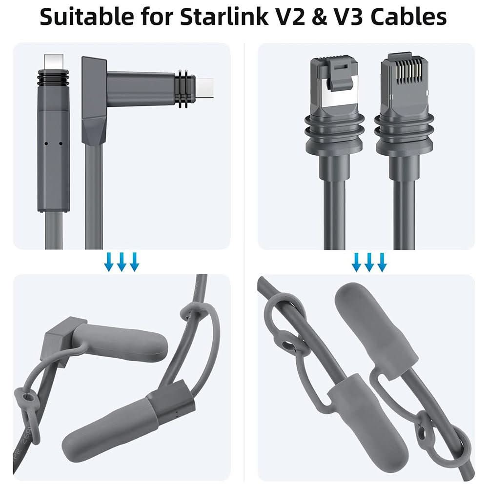 Starlink Cable End Caps Waterproof Silicone | Gen 3 & Gen 2 Protection (2-Pack)
