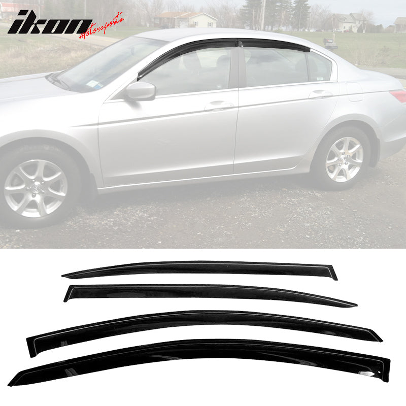 2008-2012 Honda Accord 4-Door Sedan Acrylic 4PC Tape On Window Visors