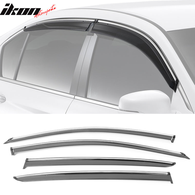 2013-2017 Honda Accord 4-Door Sedan Tape On Window Visors Rain Guard