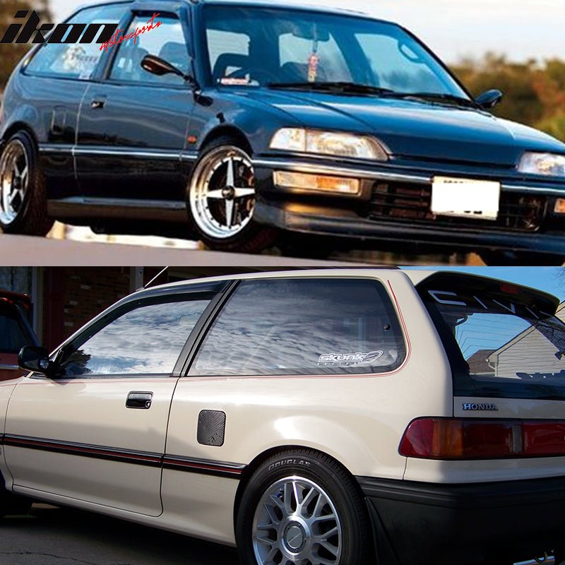 1988-1989 Honda Civic Hatchback Window Visors 2Pc Set Acrylic