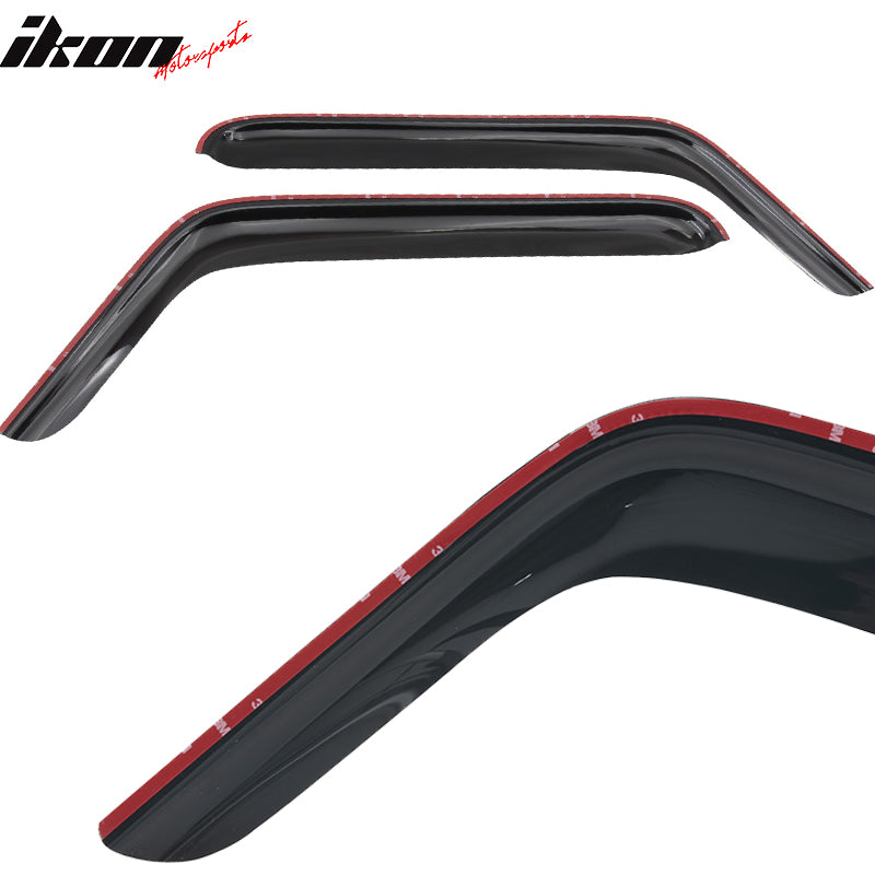 2007-2018 Jeep Wrangler Slim Style Smoke Tinted Visor Windows Acrylic