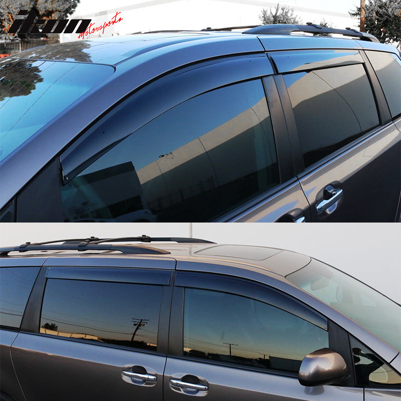 2011-2020 Toyota Sienna Acrylic 4PC Window Visors Tape On Rain Guard